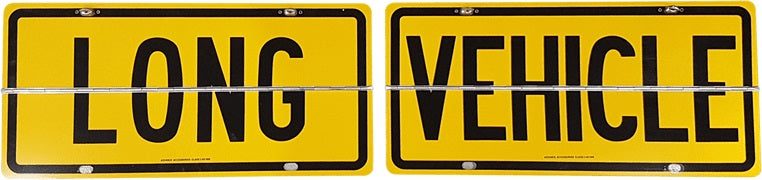 RoadBase Hinged Long Vehicle Metal Sign 2 Piece Class 2 Reflective