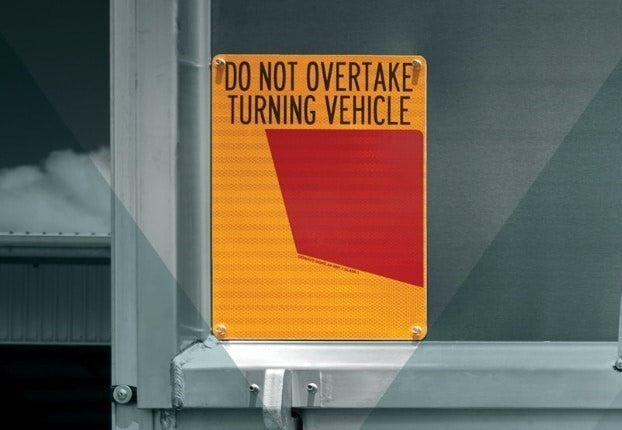 RoadBase Do Not Overtake Turning Vehicle Rear Marker Plate Class 1 Reflective Aluminium Metal Sign