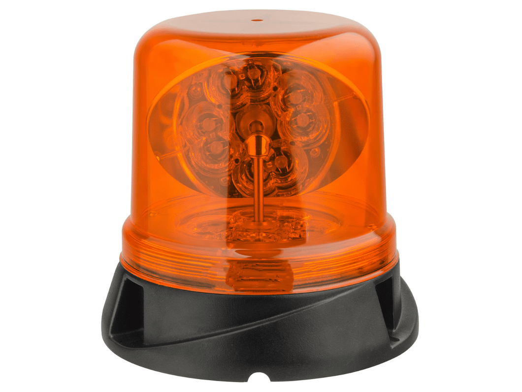 Ultimax LED Amber Rotating Reflector Beacon with 3 Bolt Base Plate