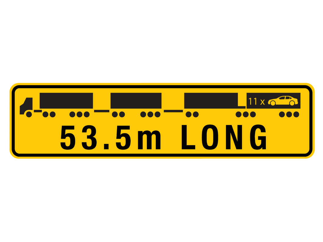 '53.5M Long' Road Train Sign