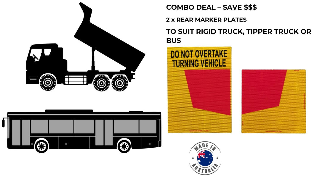 Rear Marker Plate Combo - Rigid Truck, Tipper, Bus