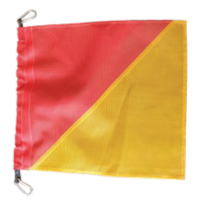 RoadBase Oversize Flag on Bungee Ropes. Heavy Duty Mesh.