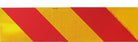 RoadBase Rear Marker Plate Class 1 Reflective Aluminium Metal Sign Red and Yellow Candy Stripe 600 x 150mm Right Side