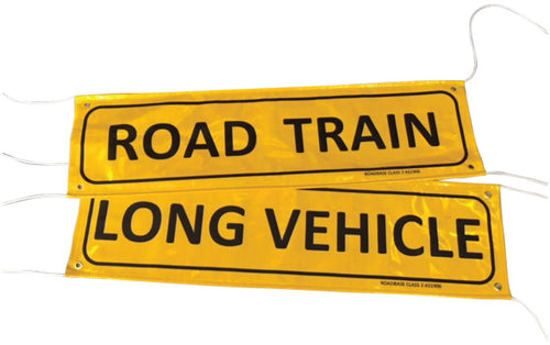 Long Vehicle / Road Train Heavy Duty Vinyl Flip Banner Class 2 Reflective