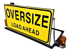 Load image into Gallery viewer, Ultimax Industries RoadBase Oversize Load Ahead Pilot Vehicle Sign Kit Manual Version with Halogen Beacons and Folding Sign
