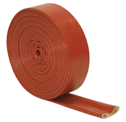 Roll of Orange Silicone Coated Hose Cover with Fibreglass Inner Sleeve